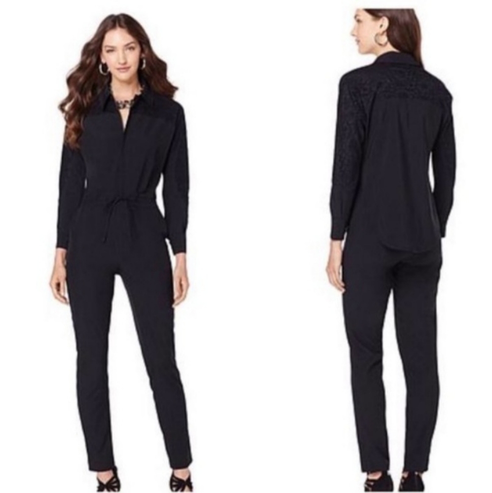 Nene Leakes Stretch Black Zip Jumpsuit